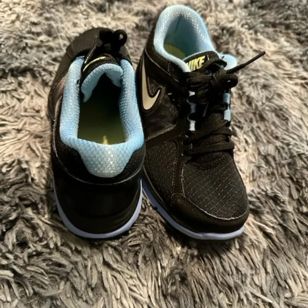 Nike Black and Light Blue Athletic Shoes